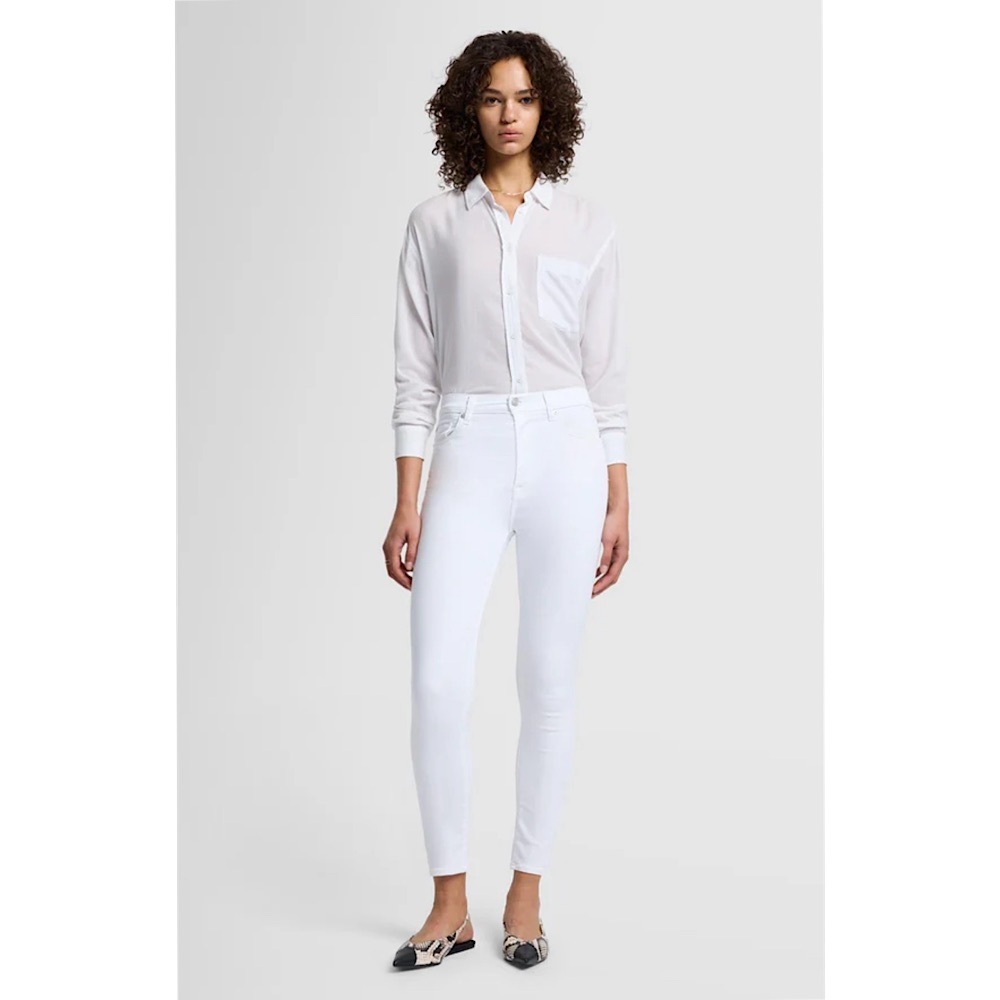 7 For All Mankind Women's Crisp White Skinny Jeans
